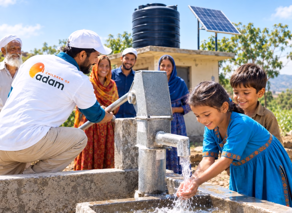 Community members working together to maintain a sustainable water project and ensure reliable access to clean water.